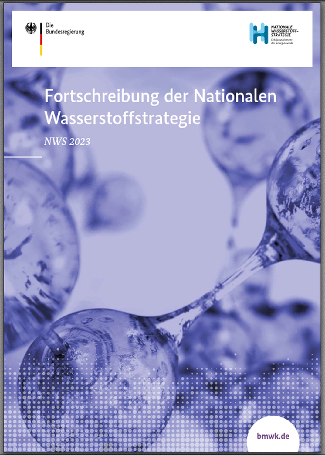 H2 Sunbelt – grüner Wasserstoff – Titelbild der Aktualisierung der Nationalen Wasserstoffstrategie Deutschlands von 2023.